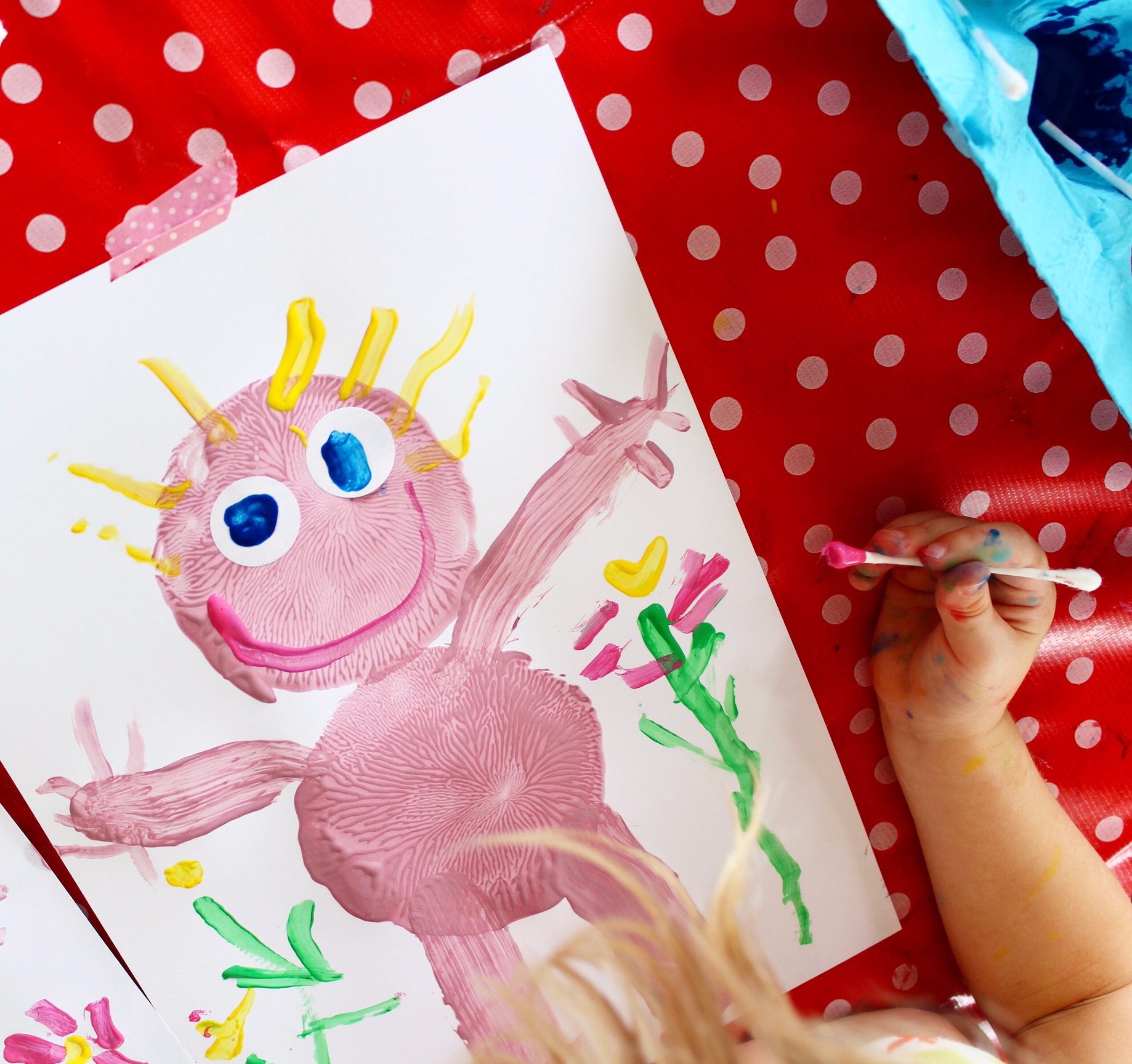 Finger paint rainbow craft - The Craft Balloon