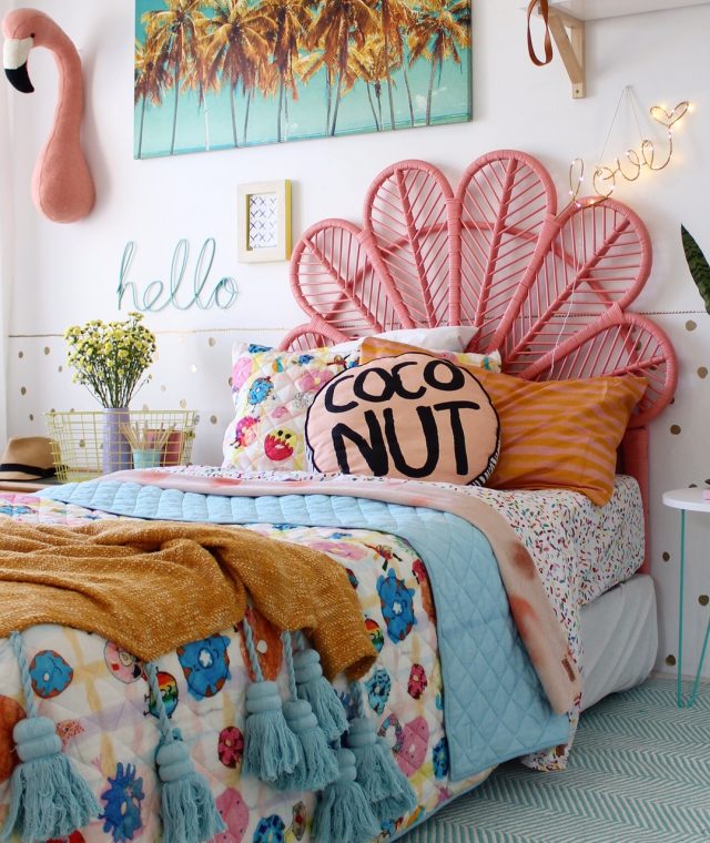 Modern Boho Girls bedroom ideas |kids bedding and decor | modern boho bedroom ideas more on the blog