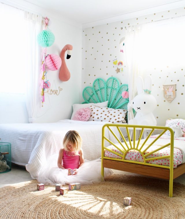 Kids bedroom ideas - my girls shared bedroom, more on the blog