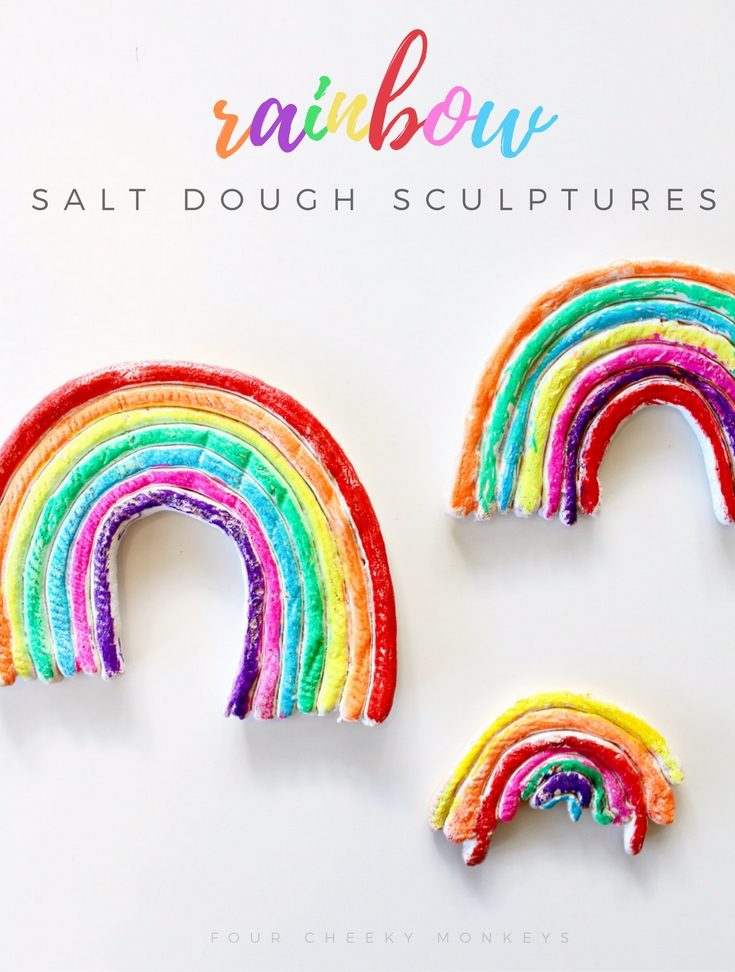 Rainbow salt dough craft for kids | cute toddler, preschool or kindergarten art activity that kids will LOVE!