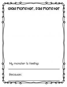SAD MONSTER, GLAD MONSTER: Feelings Activities and Craft Ideas for ...