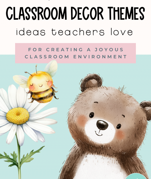 Top trending classroom decor ideas for preschool, kindergarten, and elementary teachers featuring bee, ocean, woodland, and dinosaur themes.